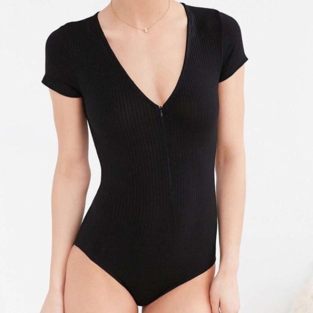 Black Zip Bodysuit